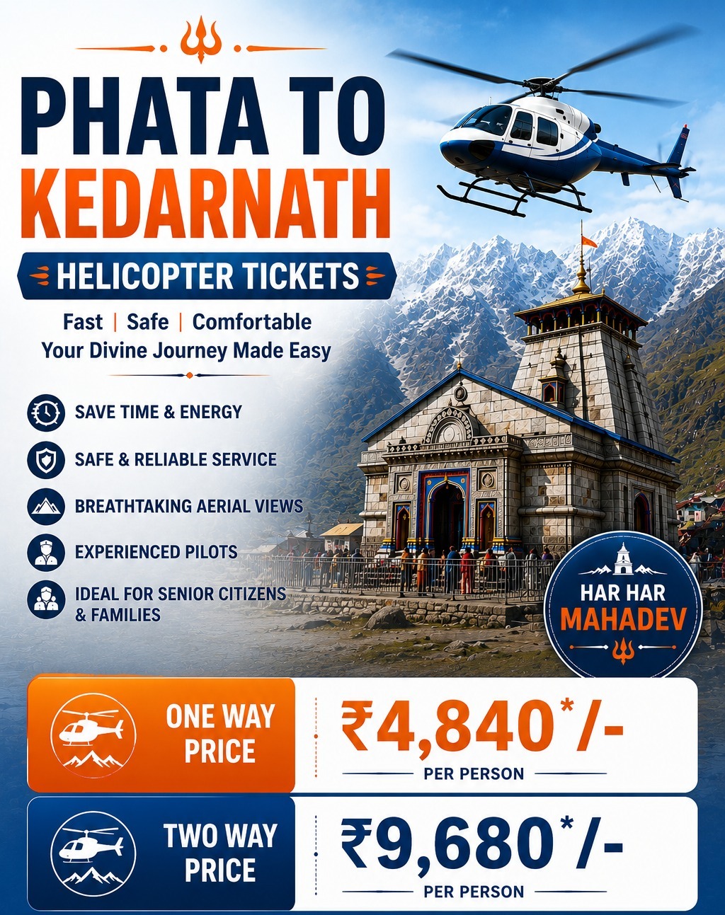 Phata to Kedarnath Helicopter